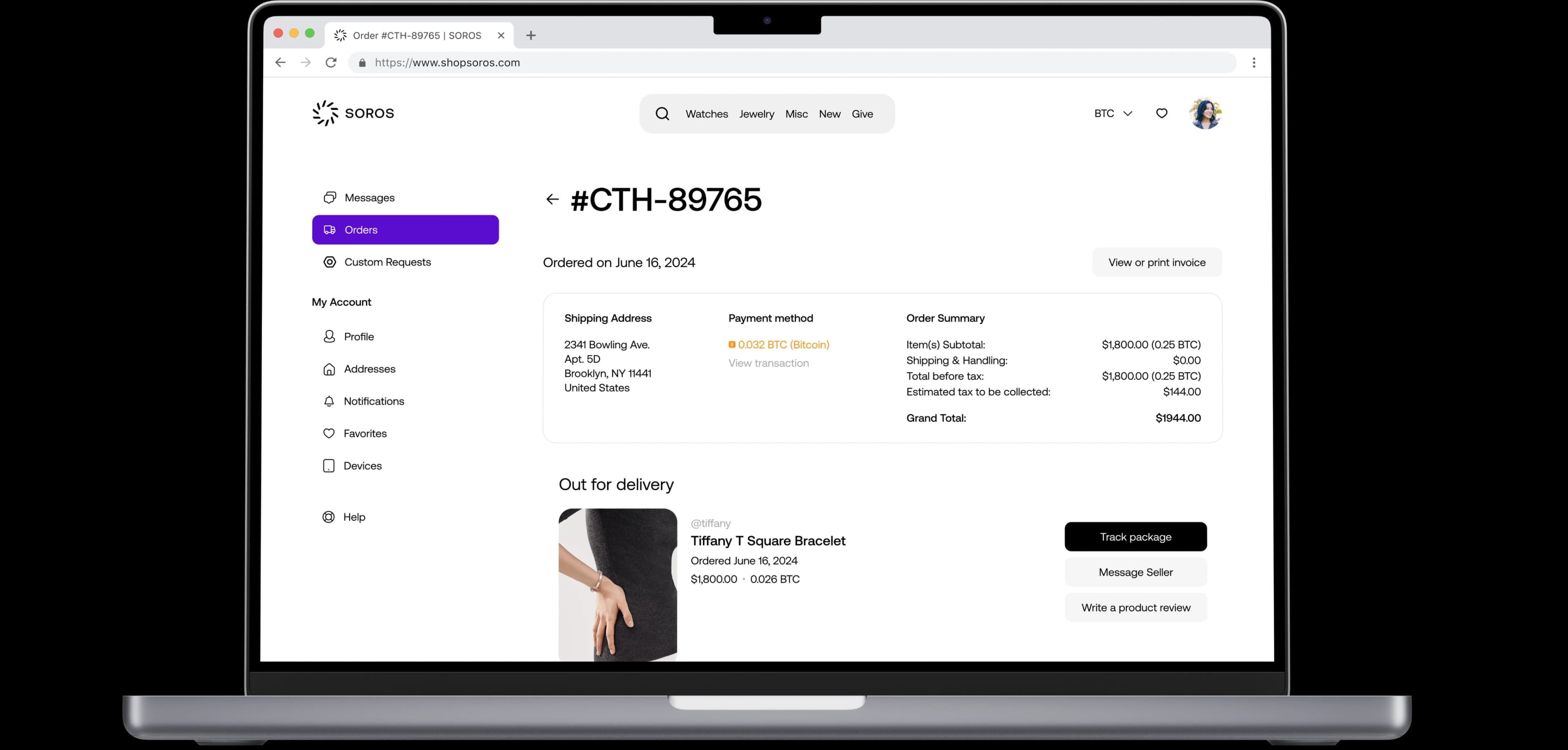 SOROS Order Information Page